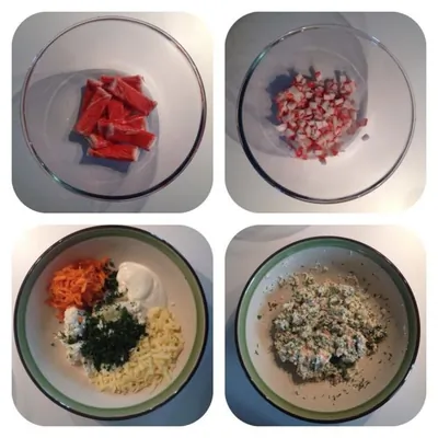 Легкие кабачки с крабовыми палочками