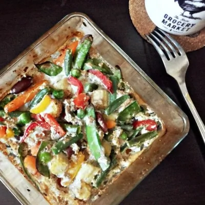 Запеченный омлет с овощами