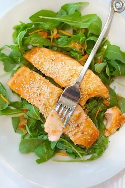 Лосось в апельсиновом джеме