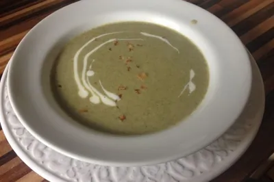 Крем суп из грибов и шпината