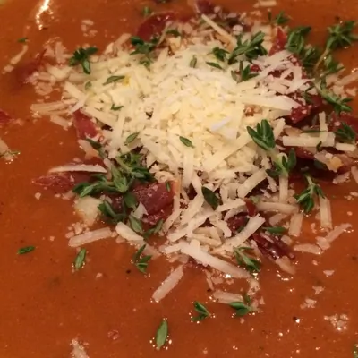 Суп из запеченных овощей с нутом