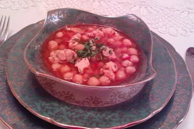 Турецкий куриный суп с нутом