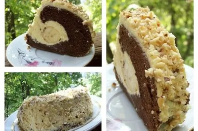 Шоколадный торт с бананом