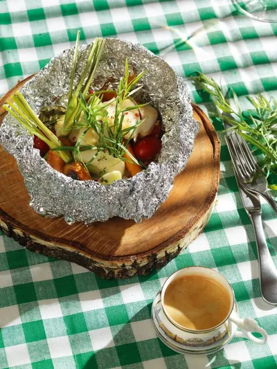 Палтус, запеченный в фольге