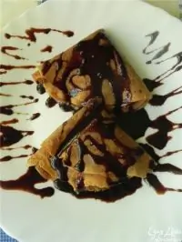 Блины с бананом и шоколадом