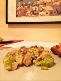 Рагу из кабачков и грибов с кефиром