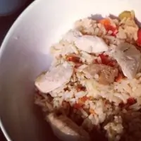 Тяхан с курицей (Жареный рис)