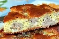 Быстрый мясной пирог на кефирном тесте