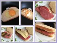 Запеченные бутерброды с ветчиной, помидорами и яйцами