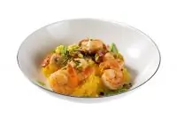 Полента с креветками