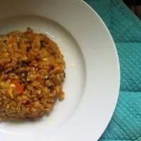 Веганский плов из булгура с баклажанами (постный)