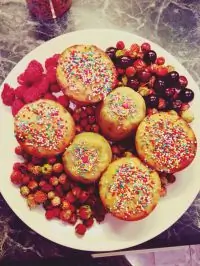 Творожные кексы с бананом и киви