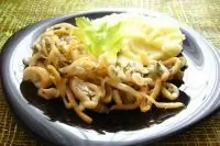 Кальмары с картофельным пюре