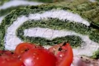 Вегетарианский рулет из шпината с творогом