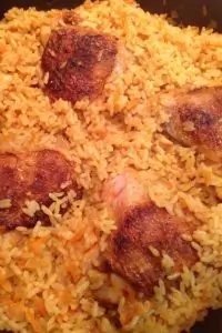 Курица в рисовой шубе