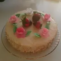 Бисквитный торт с творожно-фруктовым кремом