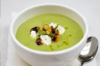 Суп из свежего гороха с  вариантами заправки