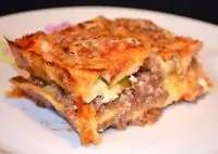 Иммигрантская лазанья болоньезе с грибами и  сырами