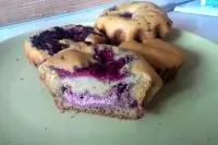 Летние кексы с малиной и черной смородиной