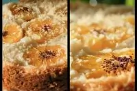 Песочный пирог с апельсином в безе и шоколадом