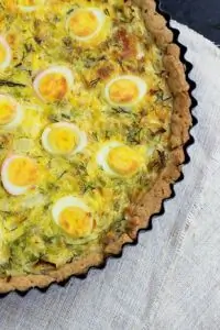 Тарт с капустой и перепелиными яйцами