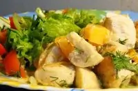 Курица с тыквой и шампиньонами в сметане