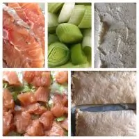 Слоеный пирог из семги с рикоттой