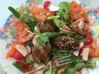 Горячий салат с печенью курицы