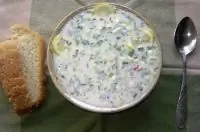 Окрошка на кефире овощная