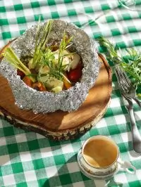 Палтус, запеченный в фольге