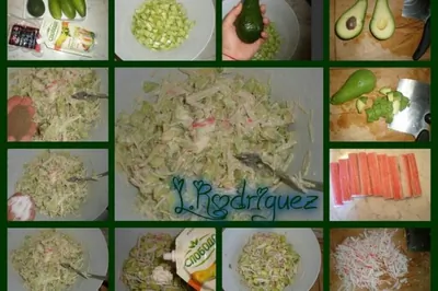 Салат из авокадо с крабовыми палочками