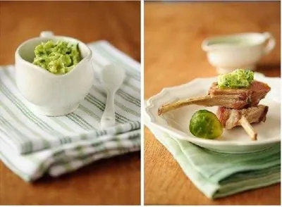 Каре ягненка с зеленым маслом