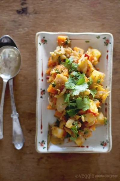 Остро-пряный картофель с морковью