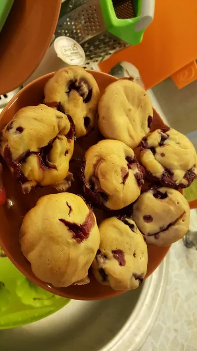 Творожные кексы с клюквой