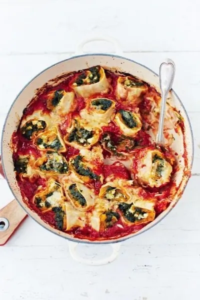 Паста с тыквой, шпинатом и фетой (Rotolo)