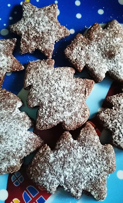 Корично-шоколадное новогоднее печенье