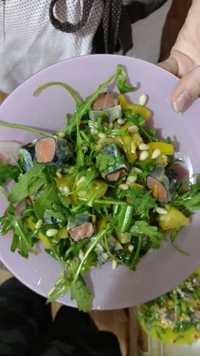 Салат с красной рыбой и апельсинами