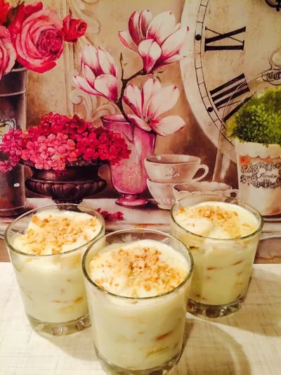 Банановый пудинг с печеньем