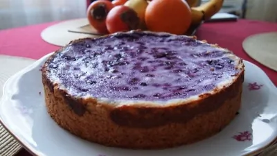 Черничный пирог с творогом