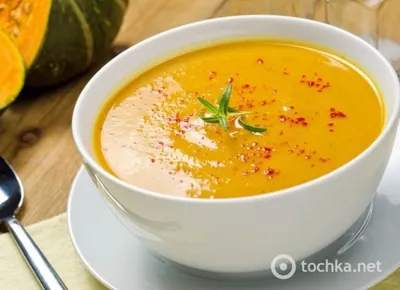 Тыквенный суп-пюре с плавленым сыром