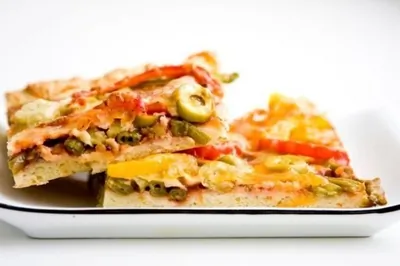 Вегетарианская пицца со стручковой фасолью