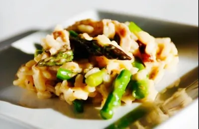 Ризотто со спаржей и зеленым луком
