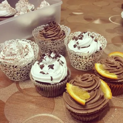 Капкейки с белковым кремом