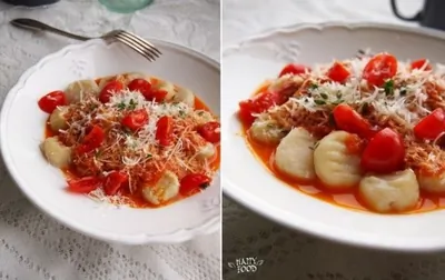 Картофельные ньокки с острым томатным соусом