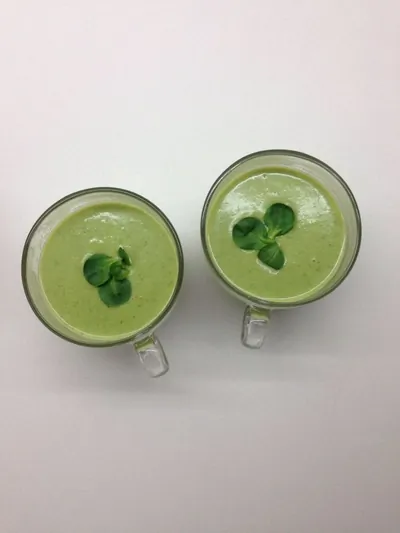 Крем-суп из порея и салата корн