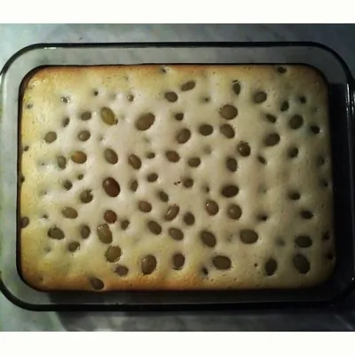 Творожная запеканка с виноградом (Weintraubenkuchen mit Quark)