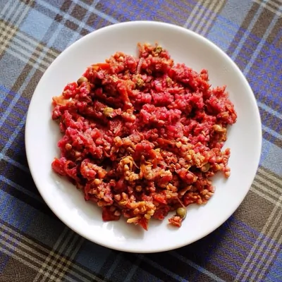 Зелёная гречка с свеклой и помидорами