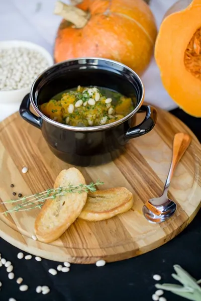 Похлебка из тыквы с копченостями