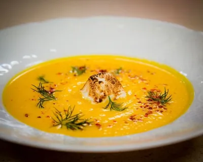 Морковно-имбирный суп с маршмеллоу