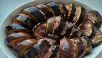Баклажаны, фаршированные мясом, по турецки